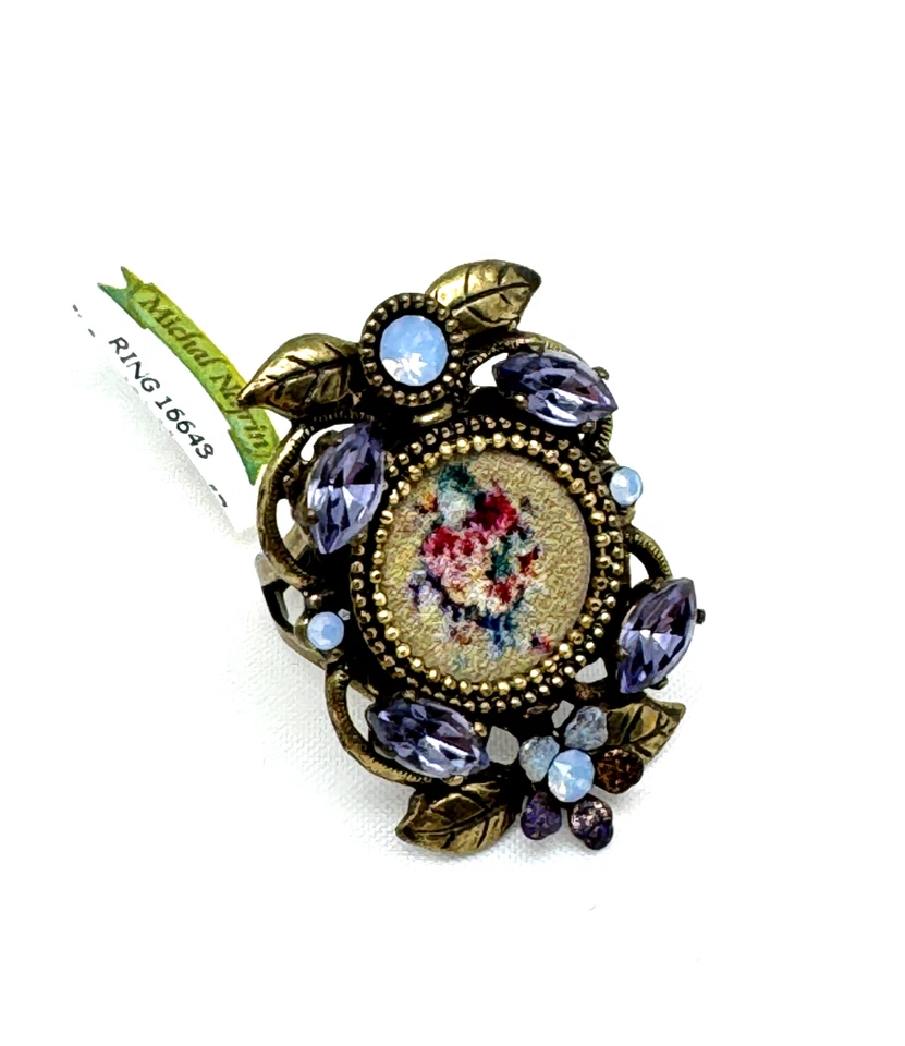 Красивый Michal Negrin кристалл кольцо женщин регулируемый #35 # - Изображение 3 из 4