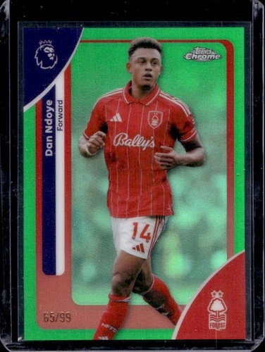 2026 Topps Chrome Premier League Dan Ndoye Green Refractor #/99 Nottingham