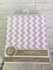 Trend Lab Changing Pad Cover Purple White Chevron Pattern Cotton Absorbent NEW