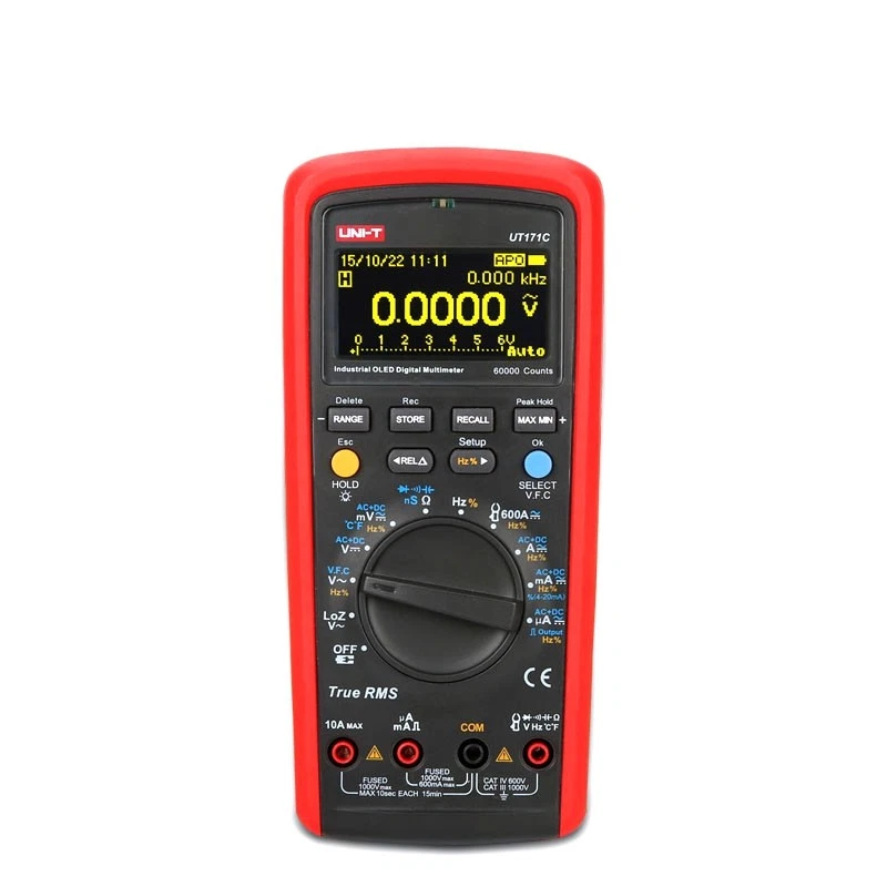 UNI-T TRMS Digital Multimeter Square Wave/OLED/4-20mA Loop/AC+DC Tester UT171C - Image 3 of 4