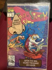 Ren Stimpy 1, Polybag Scratch Sniff Sticker Newsstand VF Gemini Mailer Comedy