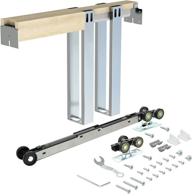 Nuk3Y Pocket Door Frame Kit with Two-Way Soft Close for 2X4 Stud Wall (89LB to 2
