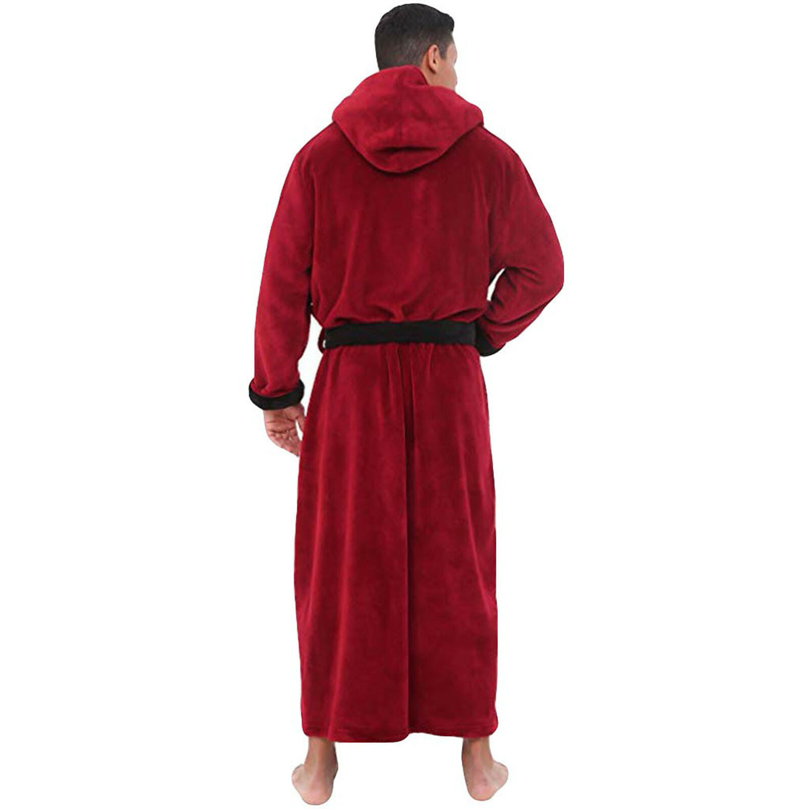 Luxury Long Bath Robe Dressing Gown Hooded Mens Womens Fluffy Fleece