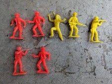 Lot of 7 Processed Plastic Tim Mee Toys Cowboy  Indian 3 Inch Figures