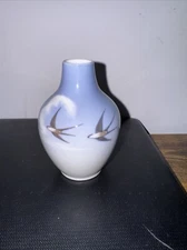 Vintage Royal Copenhagen Porcelain mini vase with Swallows  2671 /1227 4"