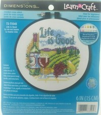 Dimensions 6in Cross Stitch Kit - Learn A Craft 72-73545 Life Is Good - Counted