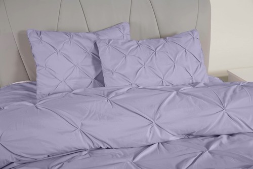Chezmoi Collection Berlin Lavender Pinch Pleat Extra Wide King Comforter Set,... - Picture 3 of 7