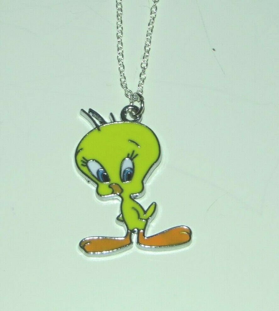 Tweety Bird Standing Metal Charm Pendant Necklace with 17