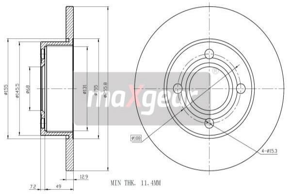 2X Maxgear 19-0985 Bremsscheibe FüR Audi-image