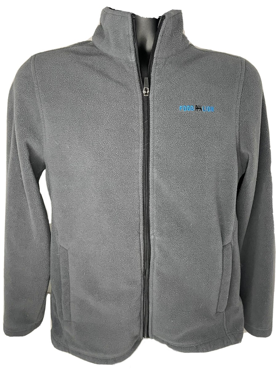 FOOD LION EMPLOYEE GRAY ZIPPERED WINTER COAT FLEECE JACKET, WOMEN’S SIZE  MEDIUM