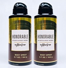 2 Bath Body Works HONORABLE FOR MEN Body Spray Mist Perfume 3.7 oz