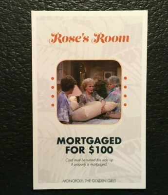 Monopoly   GOLDEN GIRLS   Rose's Room   TITLE DEED CARD   2017