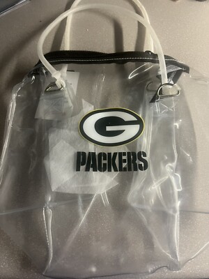 NEW-WITH-TAGS NFL GREEN BAY PACKERS CLEAR STADIUM BOWLER TOTE - 10.5 X 4.5 X 6.5