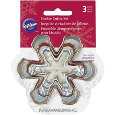 Wilton Snowflake 3 Piece Cookie Cutter Set, Tinplate, Multicoloured, 2.59 x