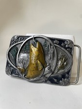 Buckle Masterpiece Collection of America Gold Fish Fishing Made in USA HEAVY