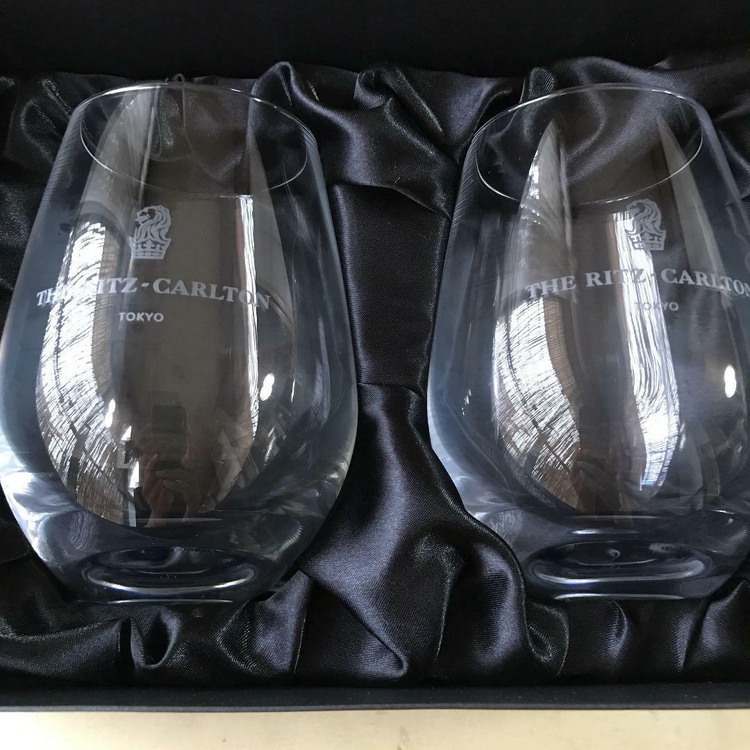 RARE THE RITZ CARLTON TOKYO Pair Glass Clear Beer Glass from JAPAN