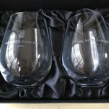 RARE THE RITZ CARLTON TOKYO Pair Glass Clear Beer Glass from JAPAN