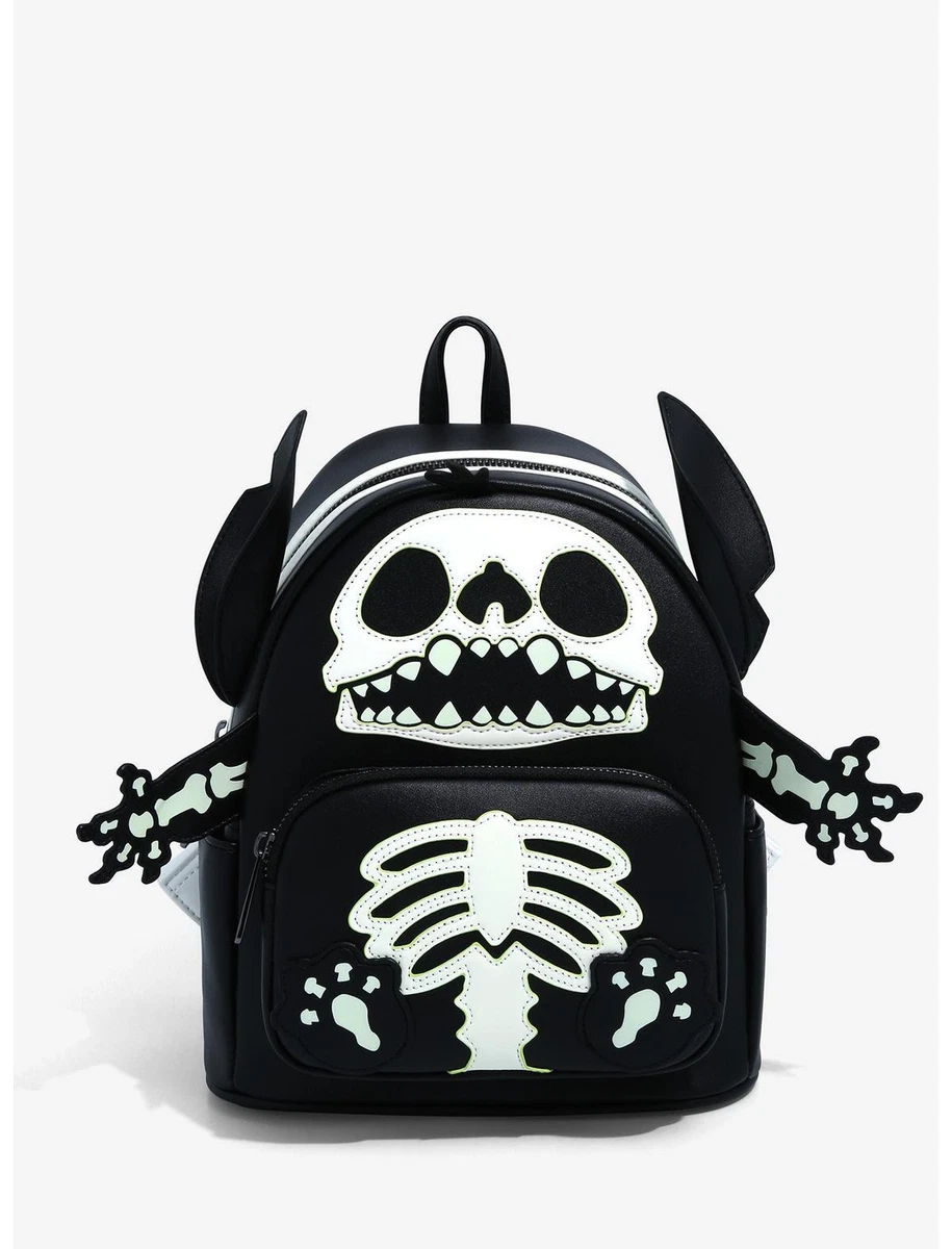 SDCC 2022 Loungefly Lilo Stitch Skeleton Mini Backpack & Cardholder Glow In  Dark