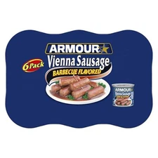 Armour Star Vienna Sausage Barbecue Flavored Canned Sausage 4.6 oz Pack of 6