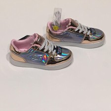 Skechers Energy Lights Girl's Sneakers Shiny Shoes Rose Gold Size 1.5
