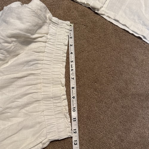 Forever 21 weißes kurzes Hemd passendes Set Leinenmischung Small - Bild 8 von 12