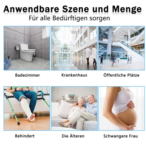 Produktbild von Duschstuhl Drehbar 360° – Höhenverstellbar 7-fach, Rutschsicher, Bis 136 Kg, Blau
