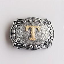Western Initial Letter T Belt Buckle Gurtelschnalle also Stock in US