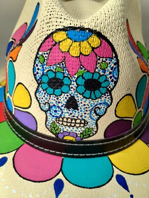 TONPSOM Mens Explorer Fedora Sugar Skull Safari Hat Size M  display picture 2