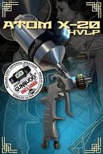 Atom X20 HVLP Air Paint Spray Gun Kits Gravity Feed Car With FREE GUNBUDD LIGHT!
