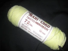 Vintage Maxi Cord Twisted Herculon 6mm 72 yds Pale Yellow Made in USA