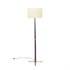 Lampada da terra con base in ottone e paralume in pergamena, ’40, floor lamp