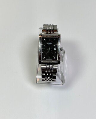 CITIZENS CLASSIC TANK WATCH, Stainless Black Dial 1012-s020824 HST