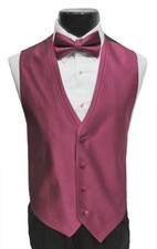 Men's Jean Yves Berry Pink Tuxedo Vest with Bow Tie Free Shipping Size XLL Tall