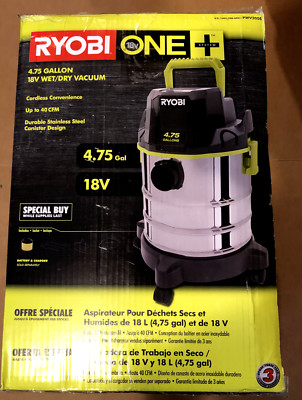 Ryobi 18 Volt 4.75 Gallon Wet/Dry Vacuum PWV200B (tool only)