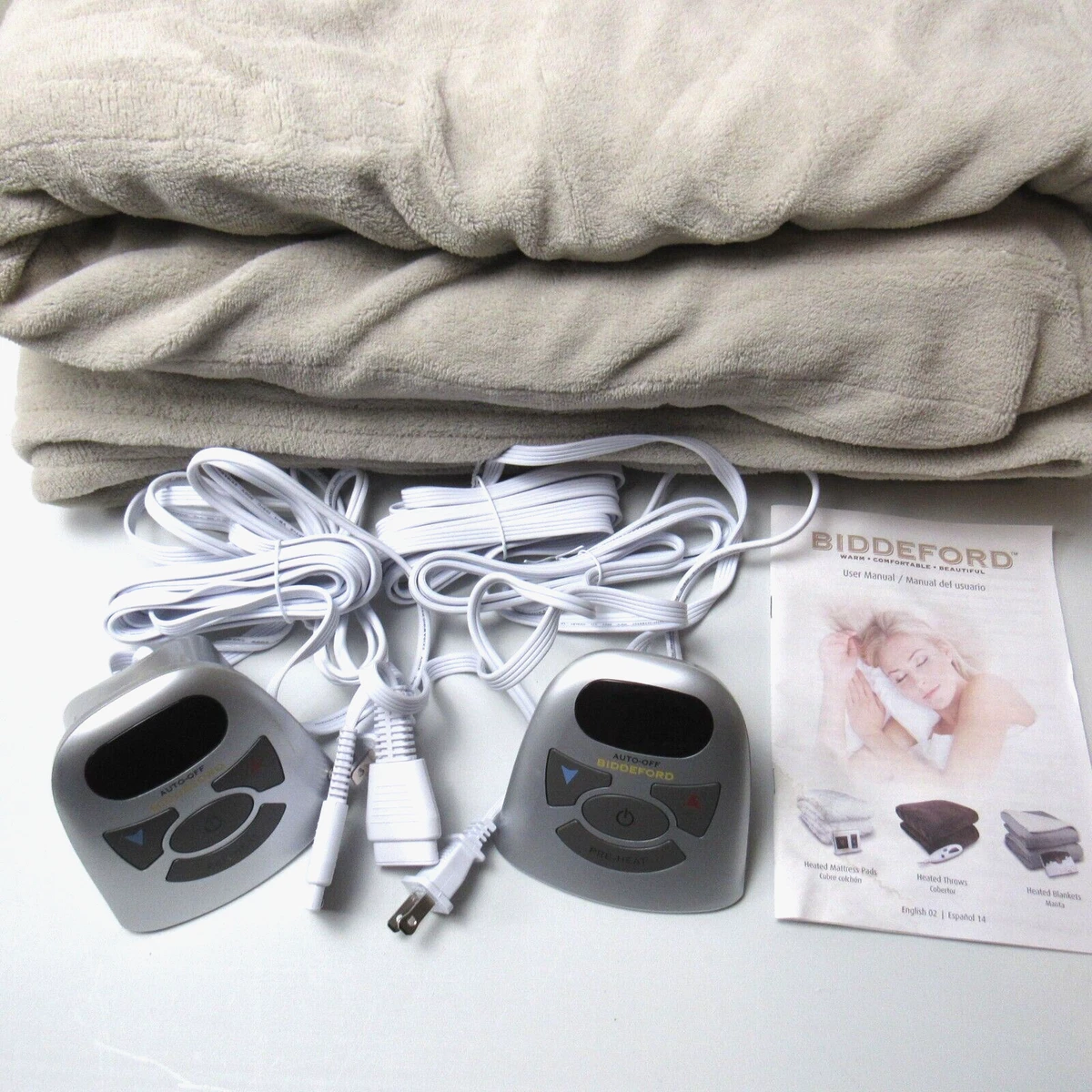 BIDDEFORD Sherpa Heated Mattress Pad King Size Electric Heat Warming