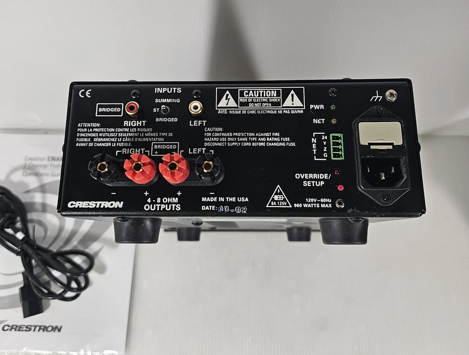 Amplificador amplificador Crestron CNAMPX 2x60, 2 canales, 60 vatios Foto 3 de 4