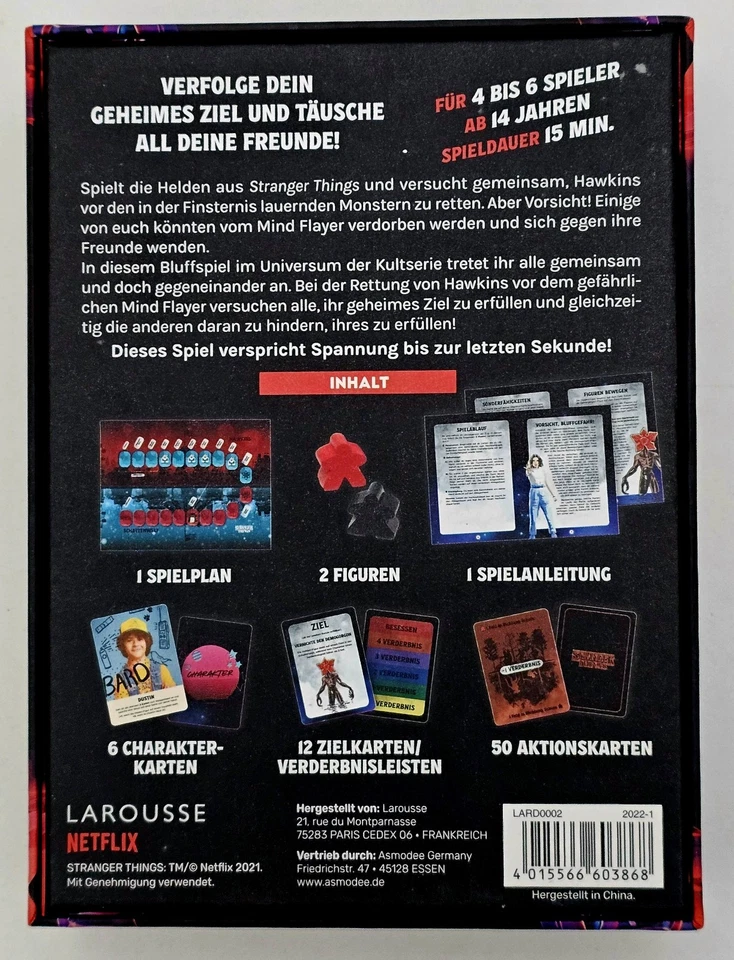 Netflix Horror Brettspiel STRANGER THINGS - RETTET HAWKINS dt Monster Geheimnis - Bild 2 von 3