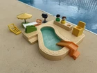 Vintage 1986 Fisher Price Little People 2526 Swimming Pool Set Complete (No Box)