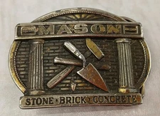 1982 The Great American Buckle Co. Mason Vintage Tradesman Belt Buckle