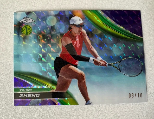 2025 Topps Chrome 1st Tennis SAISAI ZHENG Refractor Geometric Purple SSP /10
