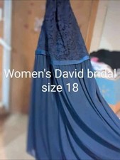 Formal Bridesmaid Dress David bridal size 18 navy knee length worn 1x