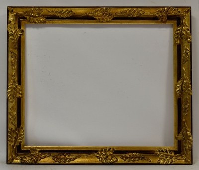 Alter Rahmen Originalzustand mit Blattmetall, Dekor ergänzt Falzmaße: 62x51,5 cm