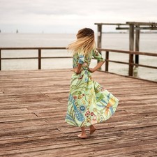 'Bold Tropics' 100% Cotton Dress