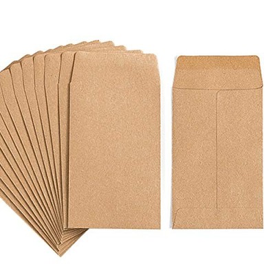 Pack Small Coin Envelopes Self-Adhesive Kraft Paper Seed Envelopes Mini 100