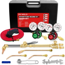 Medium Duty Oxy Acetylene Torch Kit - Cutting, Welding, Brazing with Heating Noz