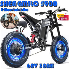 Shengmilo S900 60V 30Ah Electric Mountain Motorcycle 20in FatTire Off-road Ebike