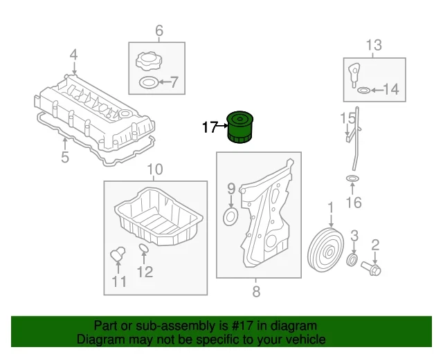 Filtros de aceite y arandelas genuinos 10PACK para Genesis Hyundai Kia - Image 2 of 2