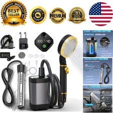 Portable Shower for Camping with Immersion Water Heater, 6000mAh Rechargeable...