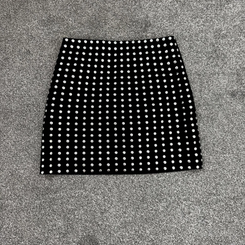 H&M studded mini skirt silver black party going out mid rise studded - Image 3 of 4