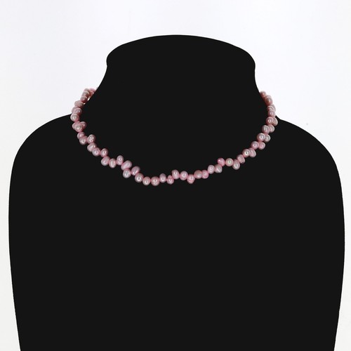 Vintage Fresh Water Water Pearl Necklace with Silver Clasp 14.5 in Pink, $19.99 - Photo 5
